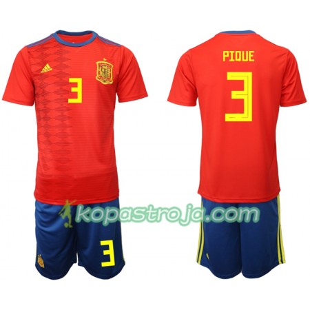 Billiga Fotbollströjor Spanien PIDUE 3 Barn Hemma tröja 2019 Kortärmad